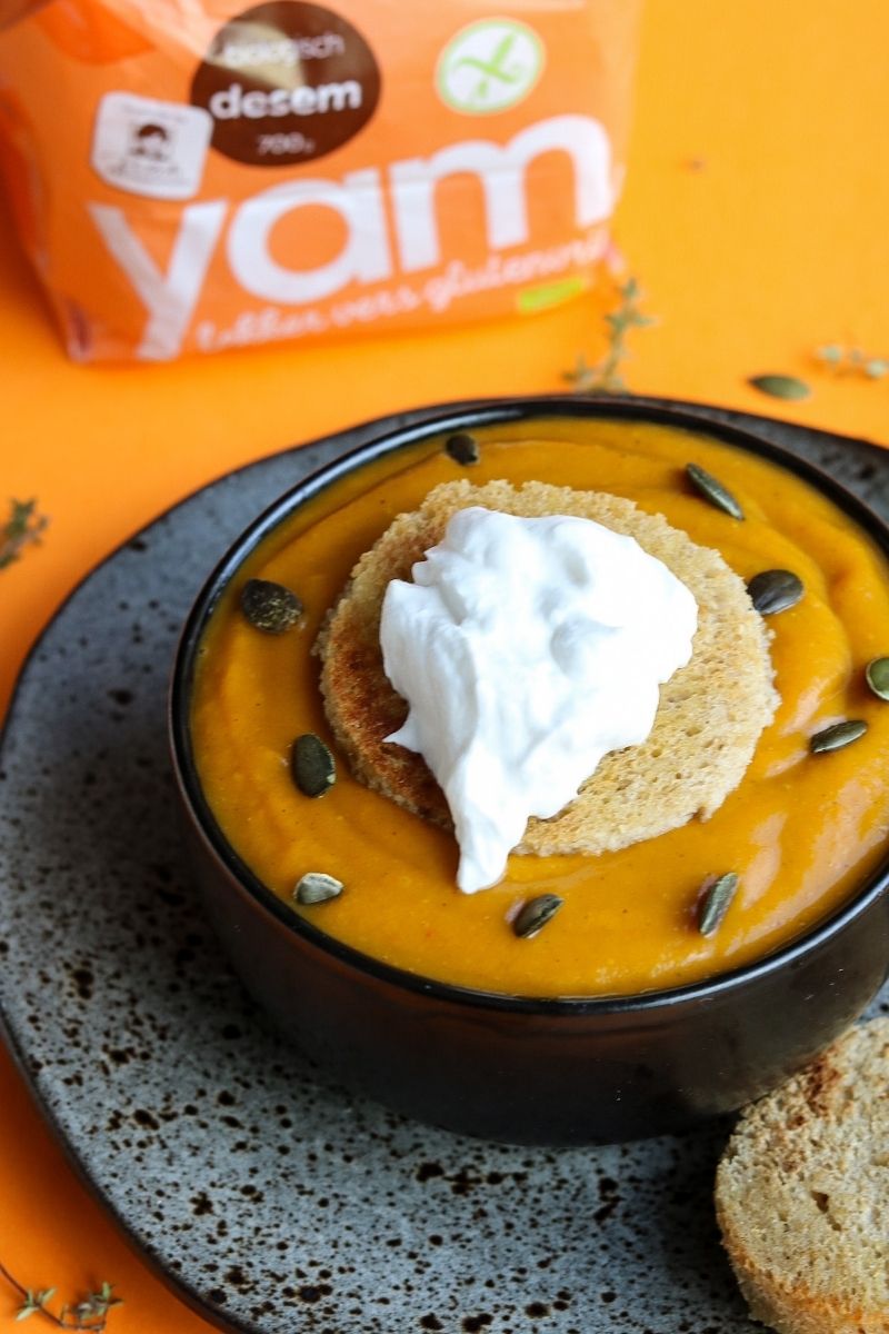 Glutenvrije pompoensoep met YAM desem
