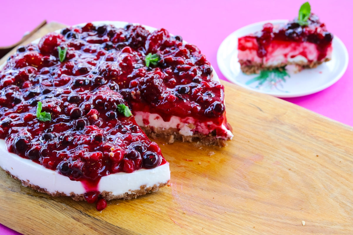 Glutenvrije bosvruchten kwarktaart