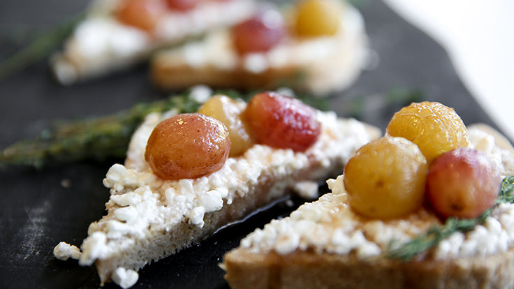 Borrelende druiven met ricotta