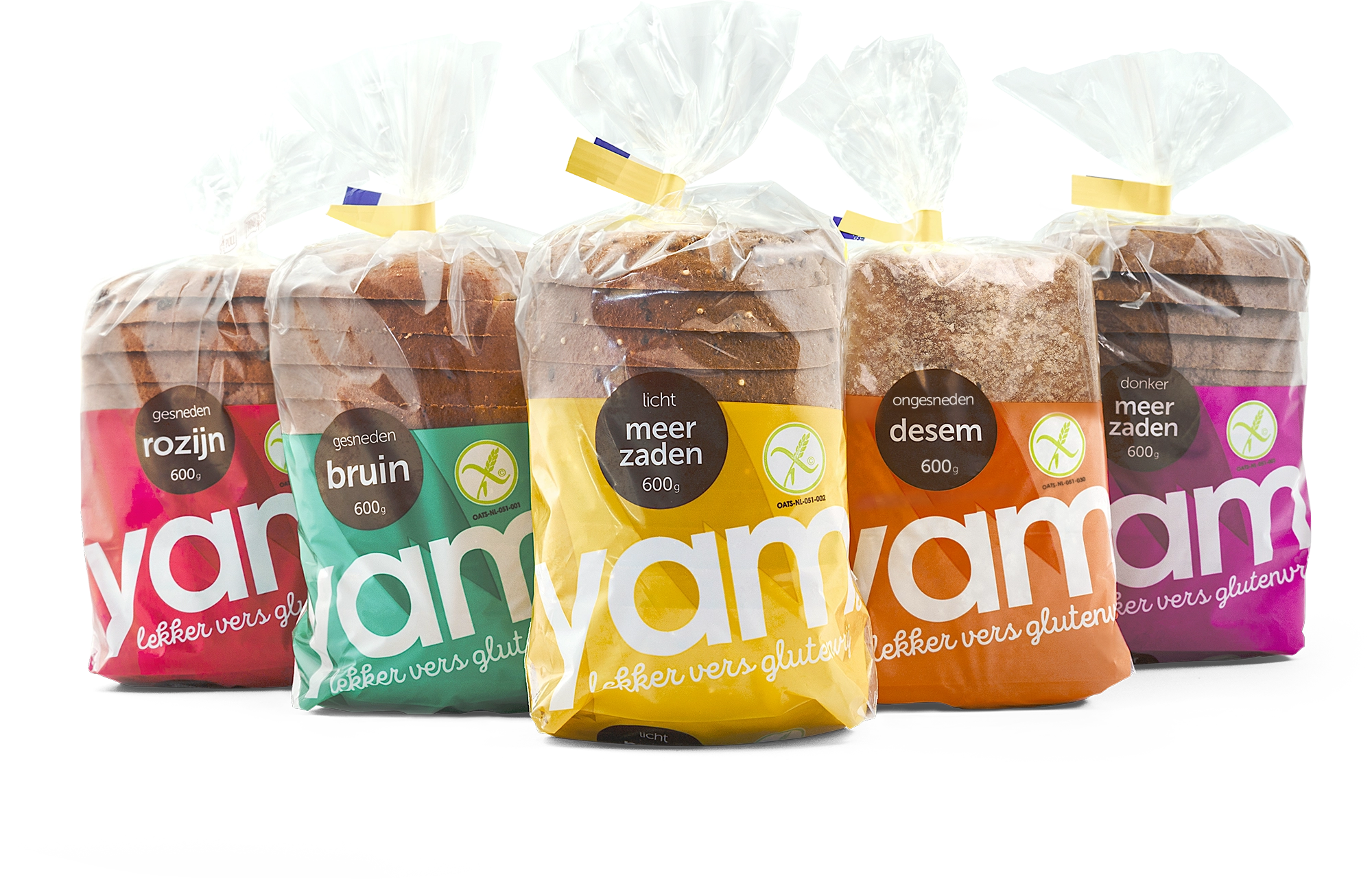 Het YAM-assortiment glutenvrije broden
